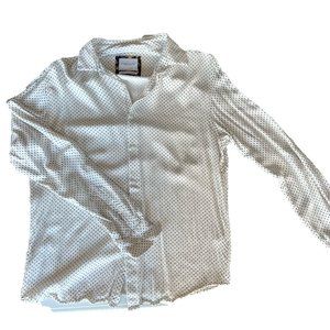 Denim & Flower Ricky Singh White Polka Dot Long Sleeve Button-Up Shirt